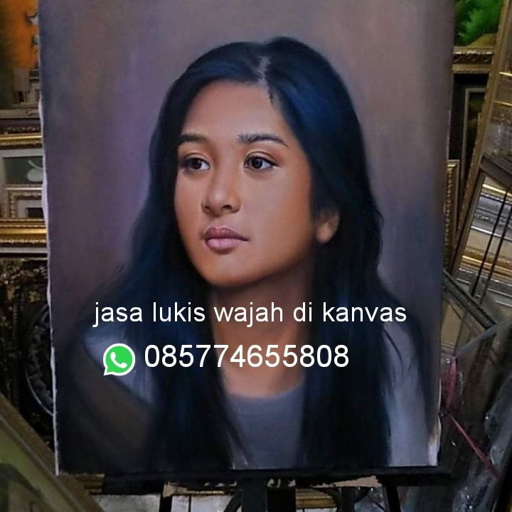 Jasa lukis foto di kanvas,jasa lukis wajah di kanvas